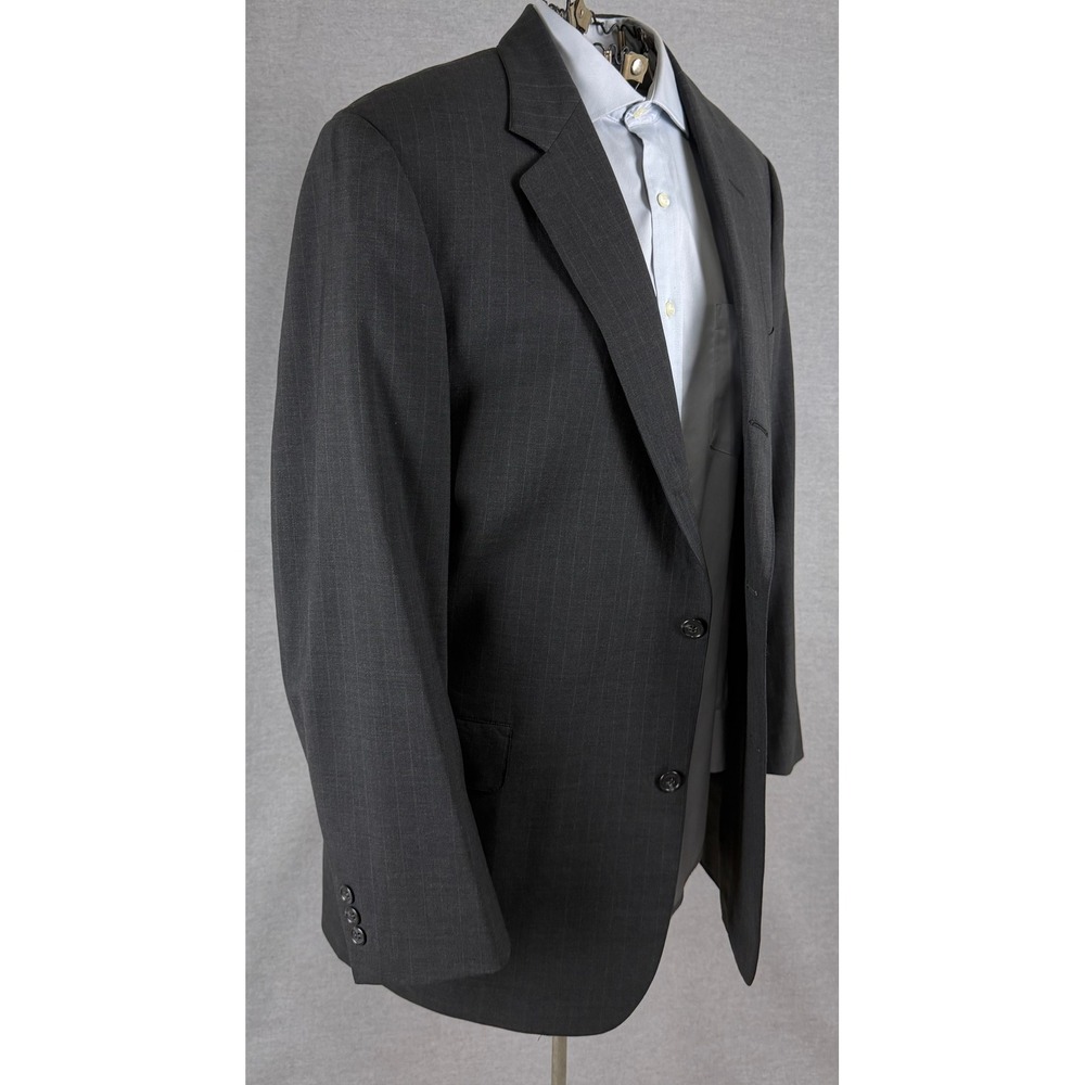 Brooks Brothers BrooksEase Grey Pinstripe Wool Blazer Sport Coat 44 Long 44L
